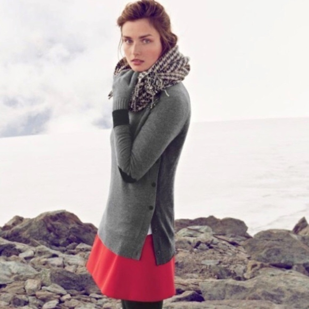 JCrew Side Button Colorblock Sweater Elbow…